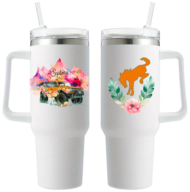 Bronco Floral 40oz Tumbler
