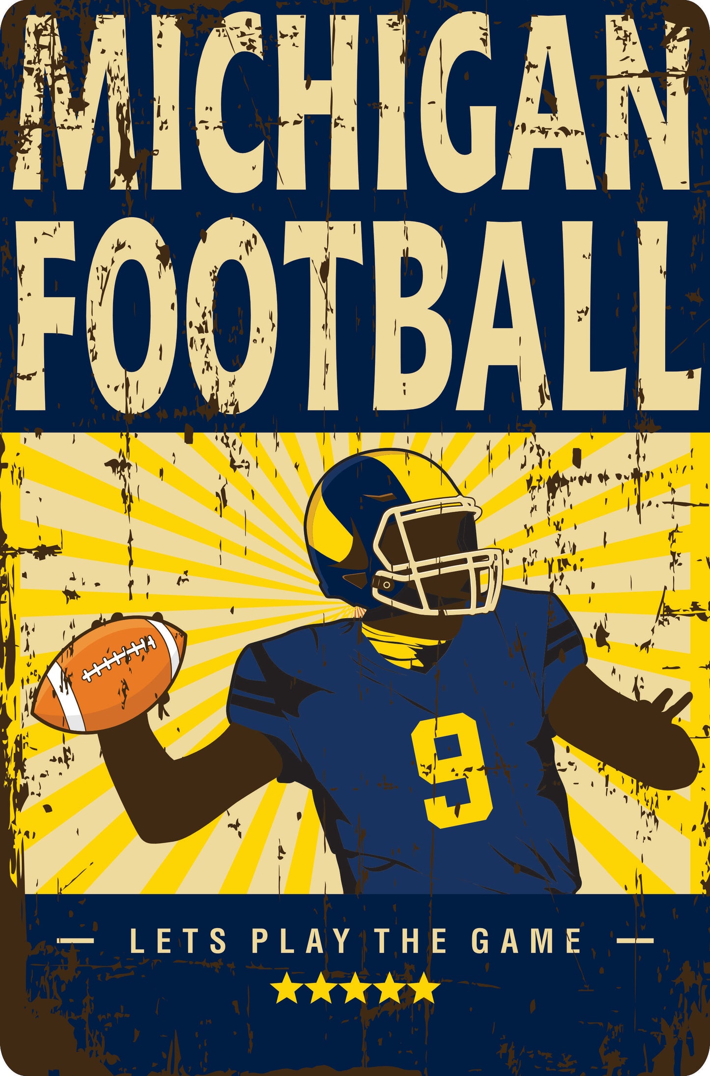 Michigan Football Retro Sign