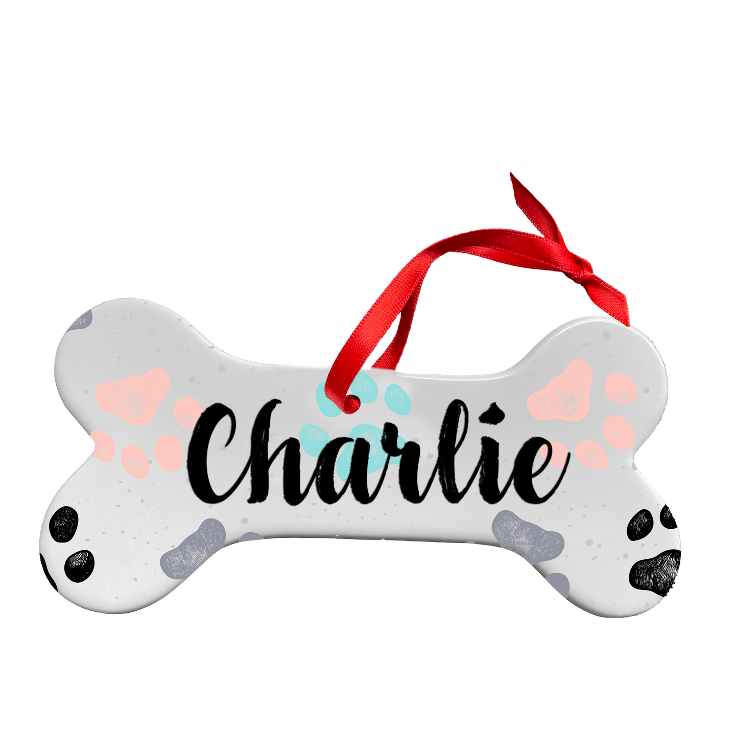 Porcelain Dog Bone Ornament