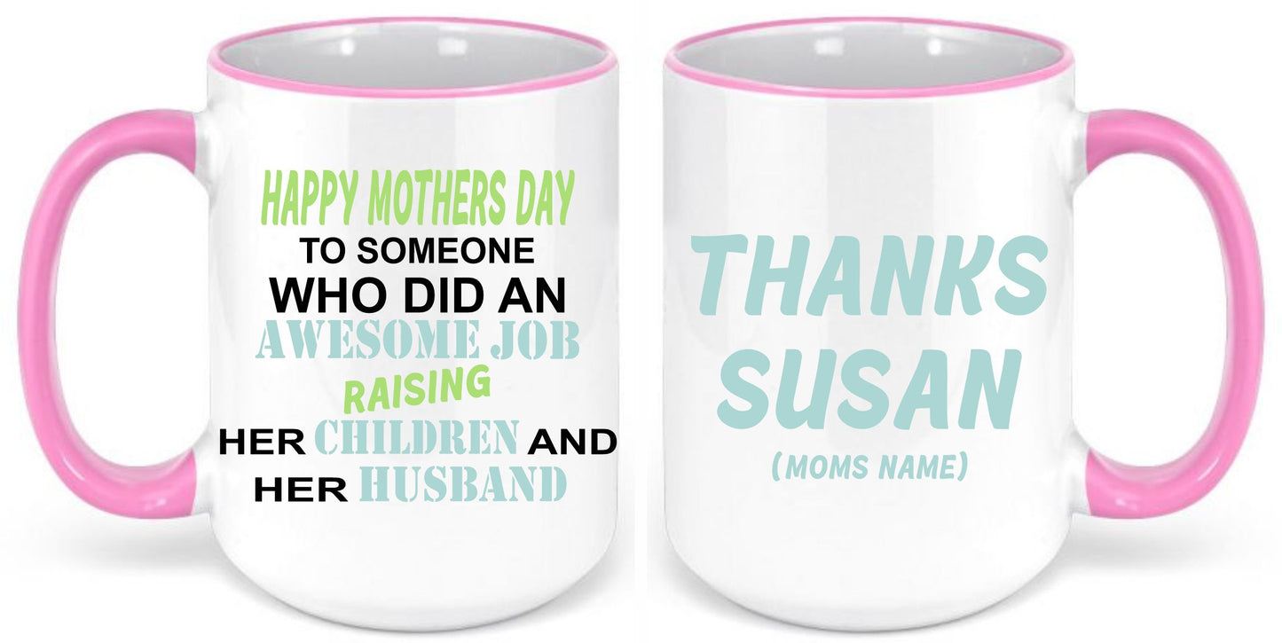 Personalized Raising kids and husband coffee mug