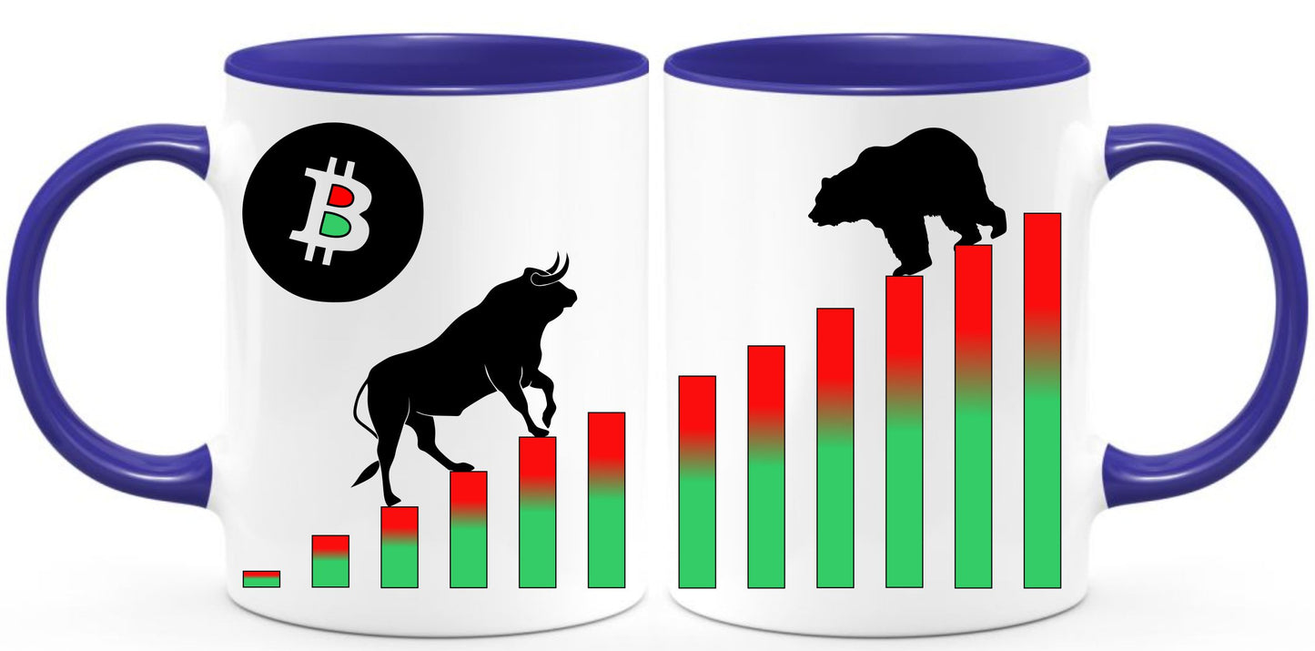 Bear and Bull coffee mug