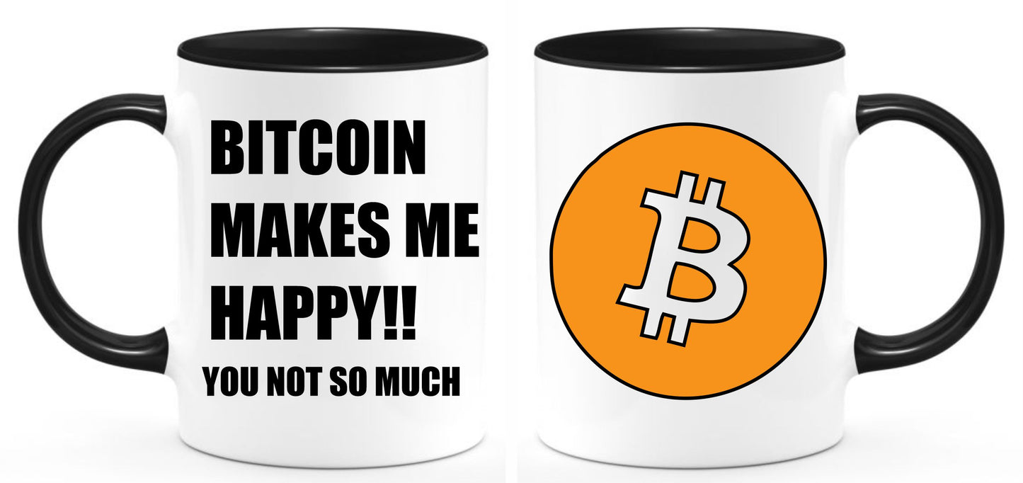 Bitcoin makes me happy coffee mug
