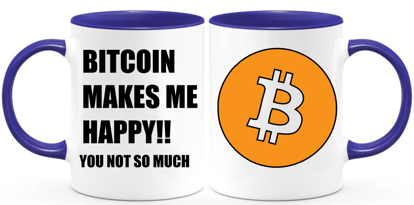 Bitcoin makes me happy coffee mug