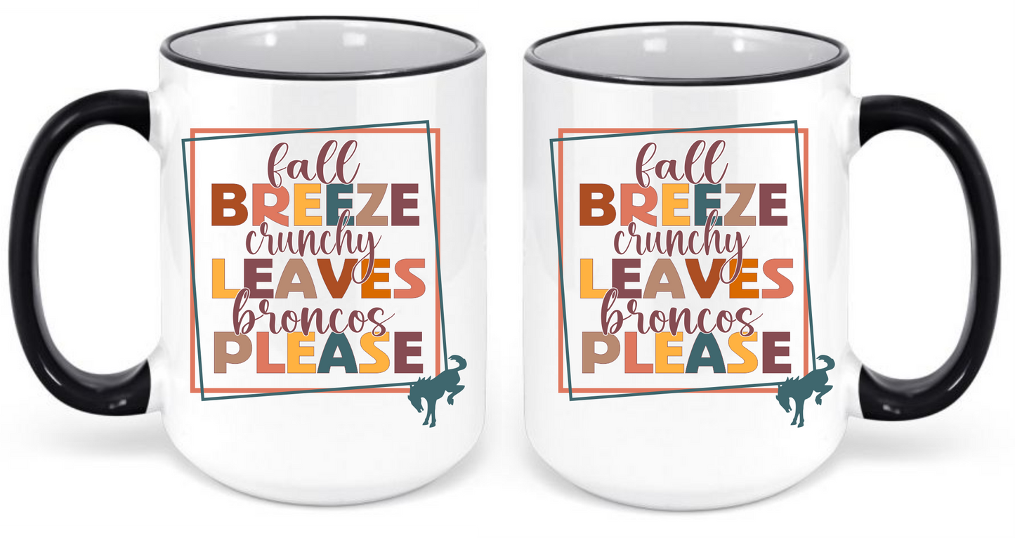 Bronco Fall Leaves Drinkware