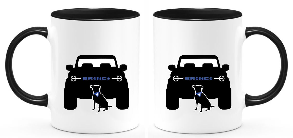 Bronco Color and Dog/Dogs Coffee mug