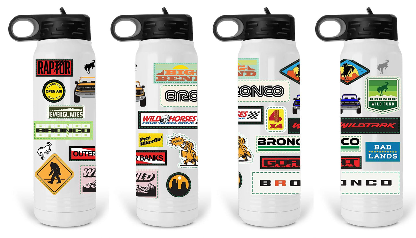 Bronco Sticker 32oz Stainless Water Bottle