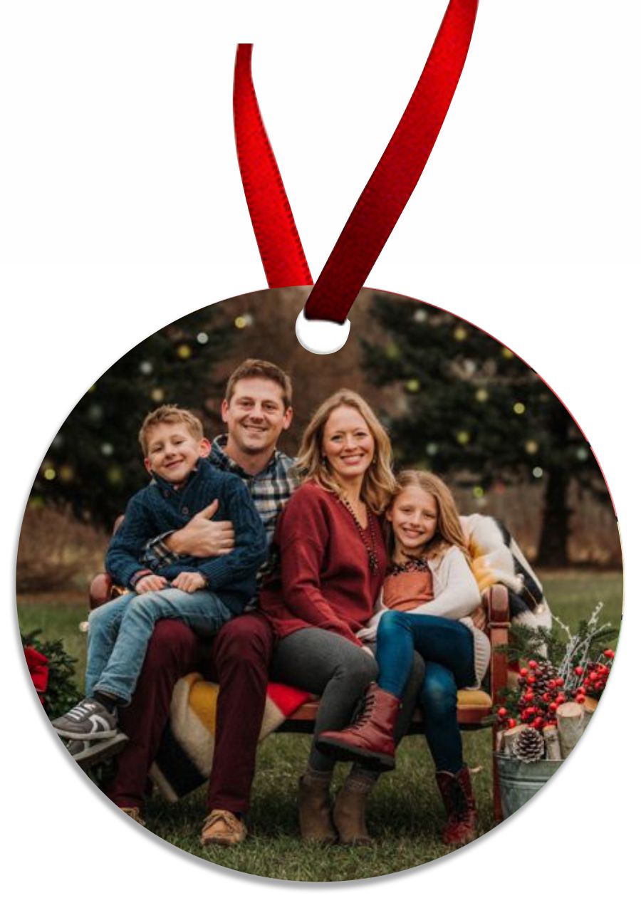 Glass Circle Photo Ornament