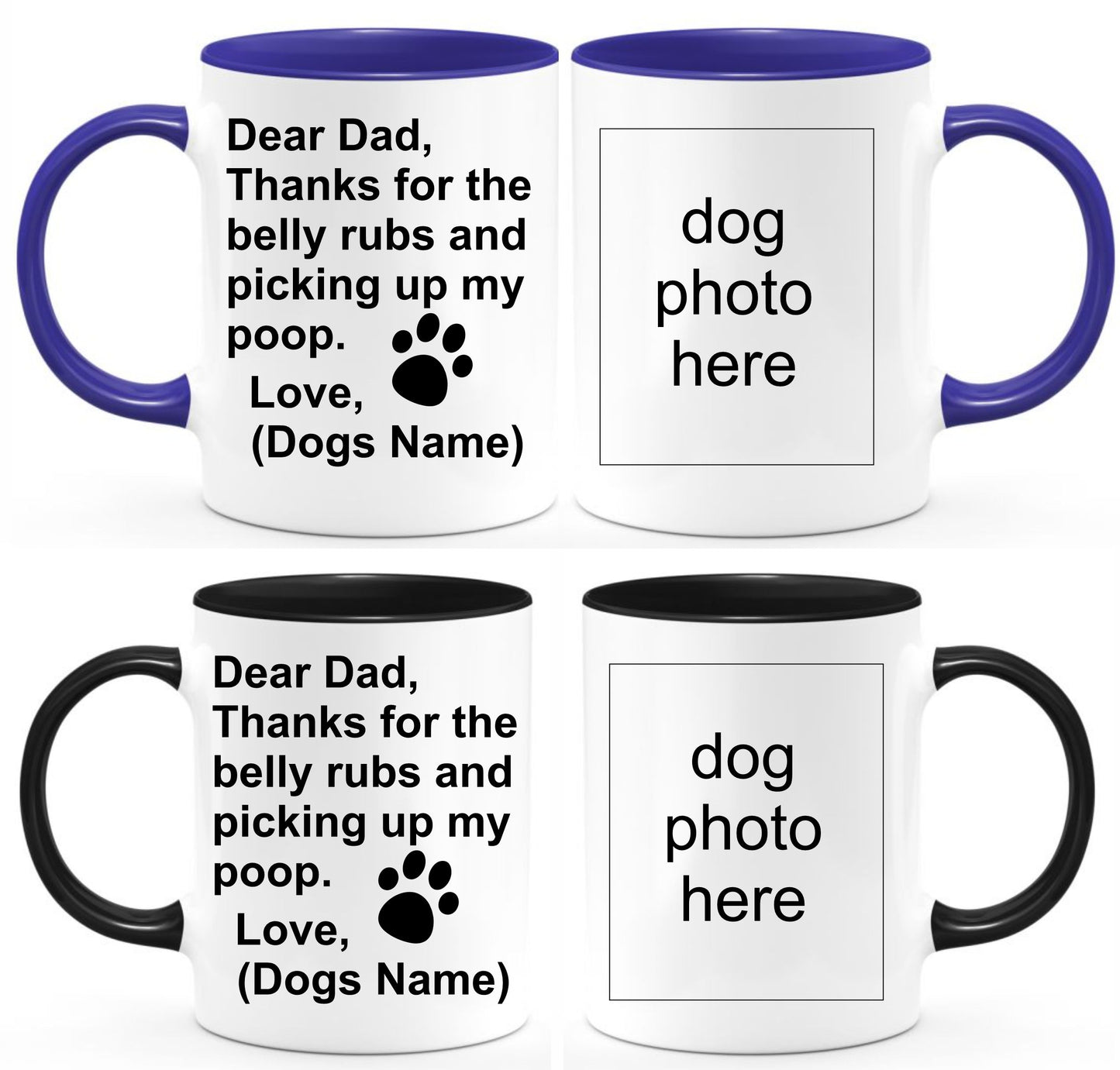 Personalized Thanks Dog Dad for Picking up my Poop coffee mug