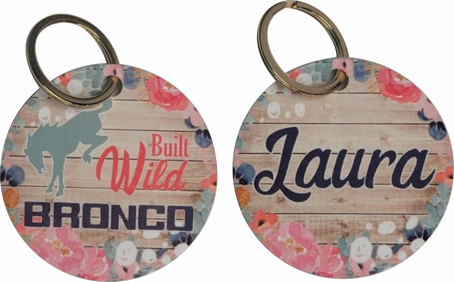 Personalized Floral Bronco Key Chain (3 styles)