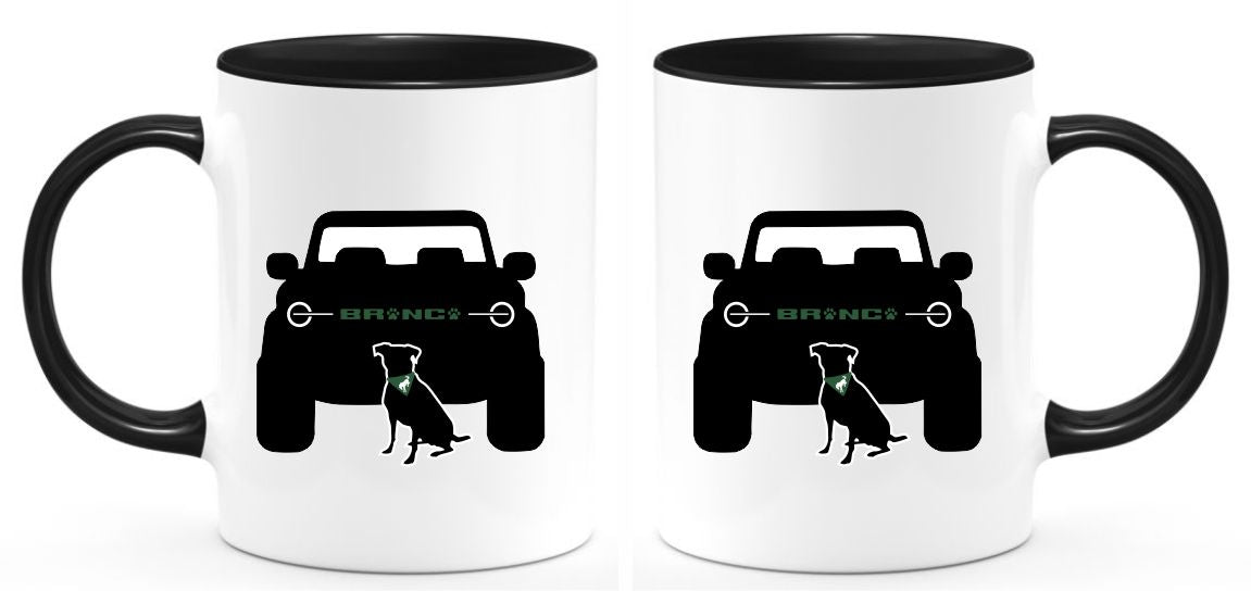 Bronco Color and Dog/Dogs Coffee mug