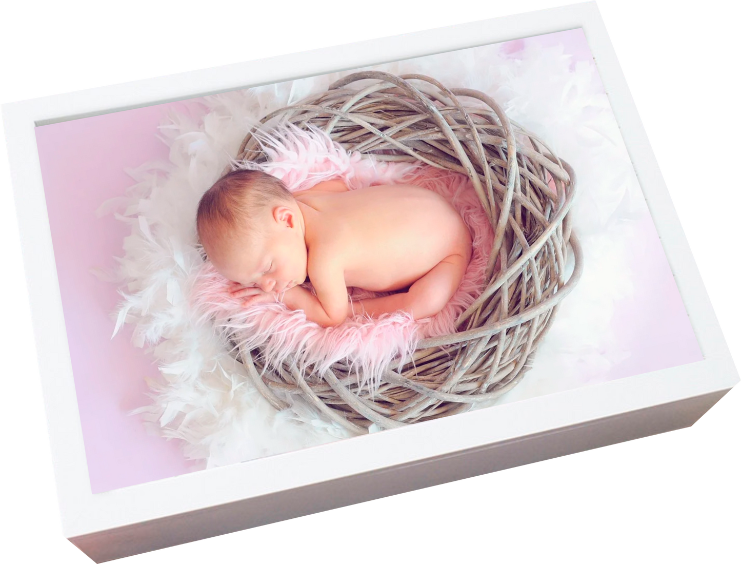 White Coated Wood Keepsake Box