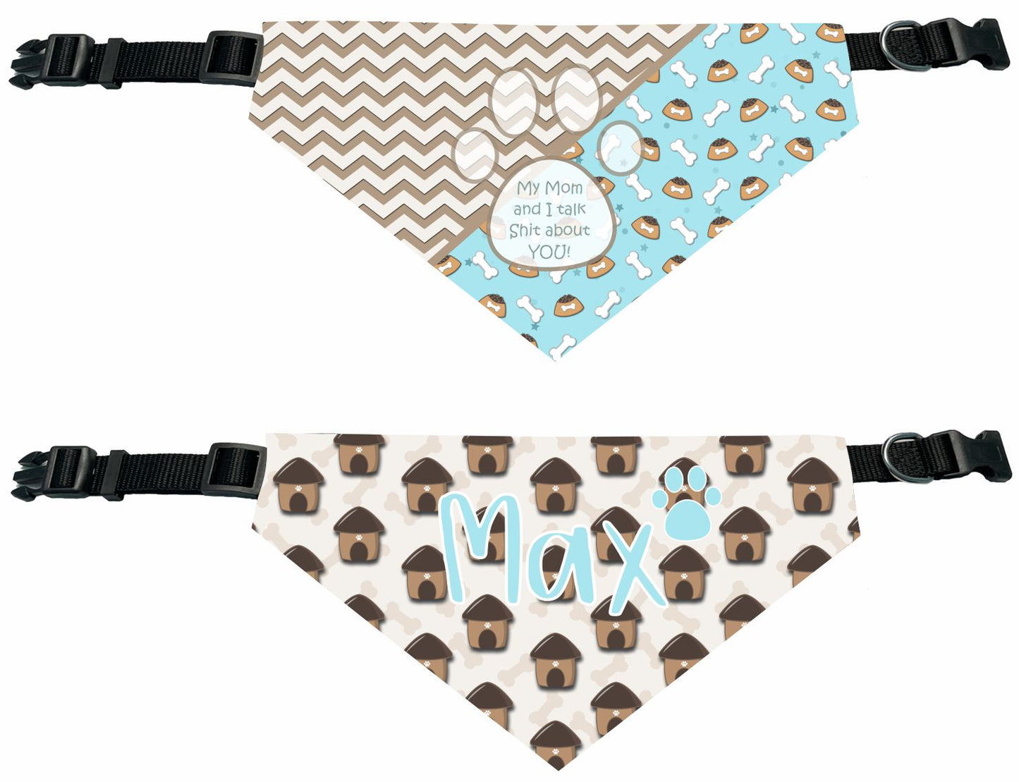 Matching Personalized Set Talk Shit about You Tumbler and Dog Bandana Blue