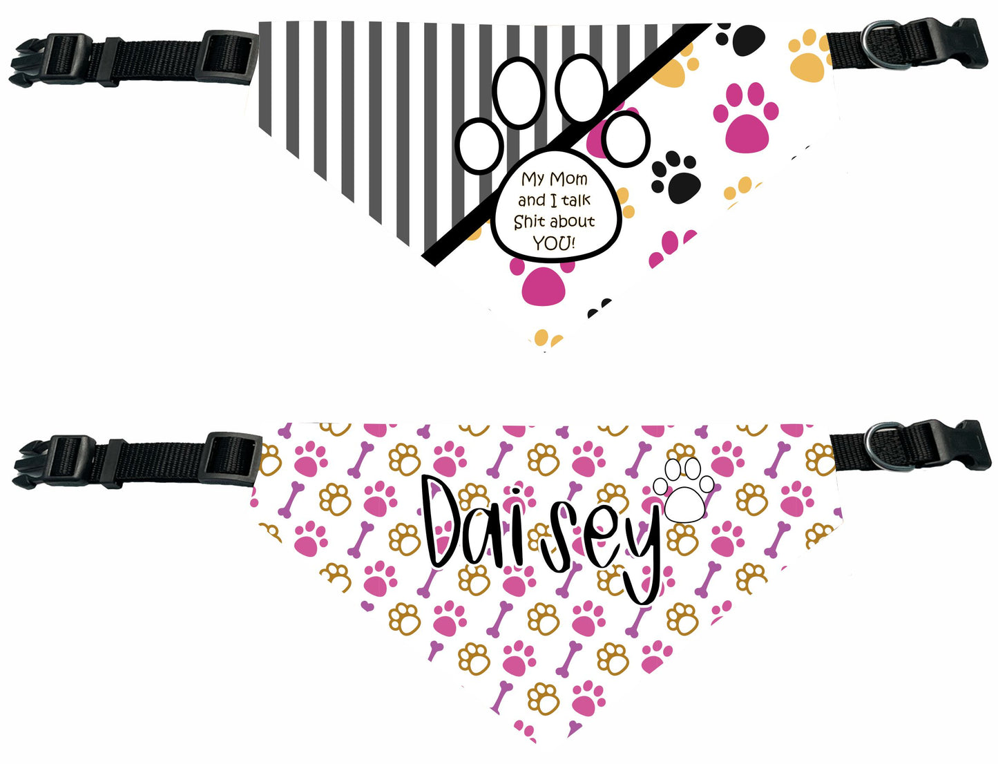 Personalized My mom and I talk shit about you Dog Bandana