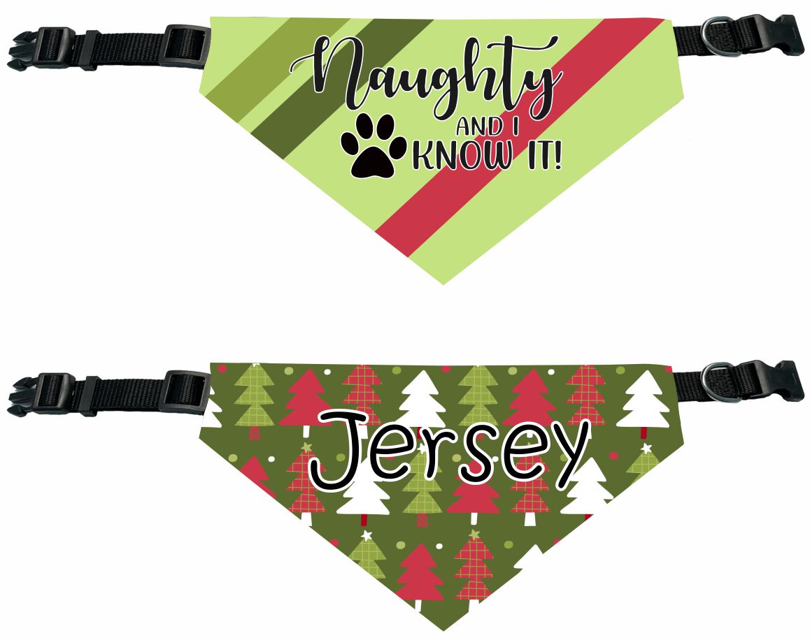 Personalized Naughty and I Know It Dog Bandana