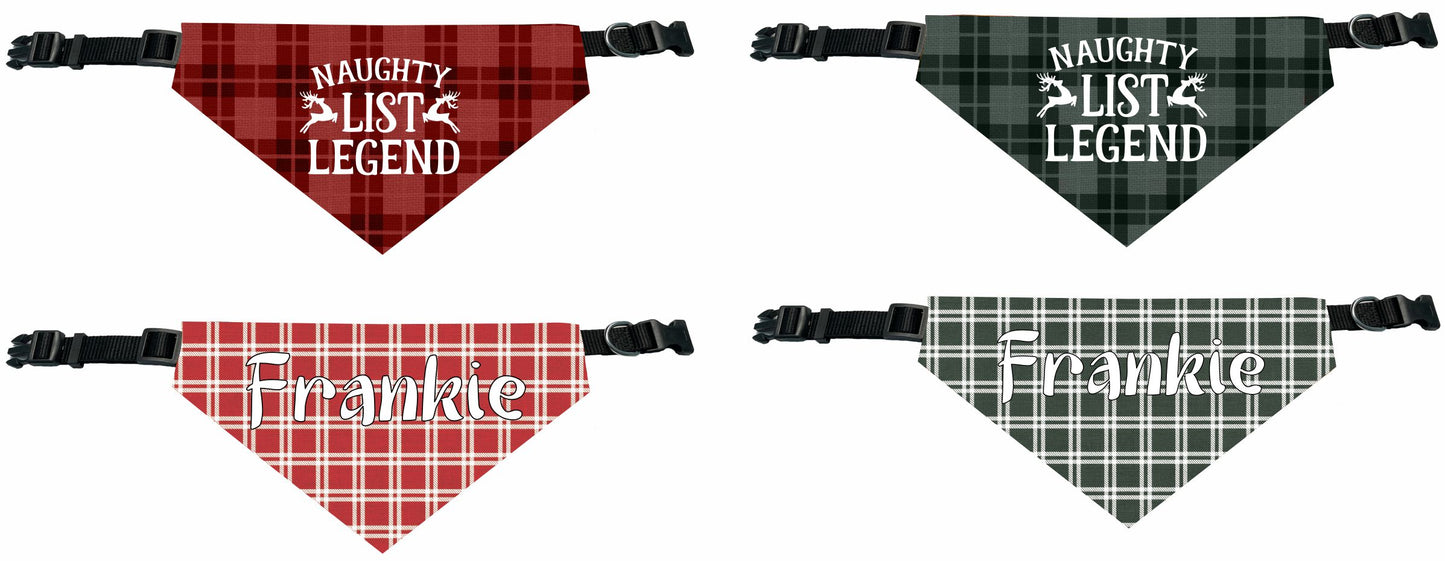Personalized Naughty List Legend Dog Bandana