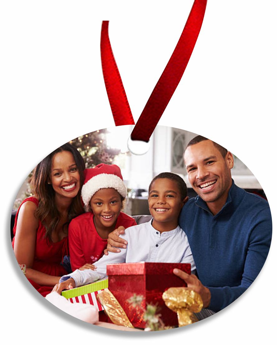 Glass Oval Photo Ornament