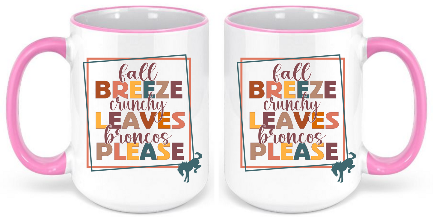 Bronco Fall Leaves Drinkware