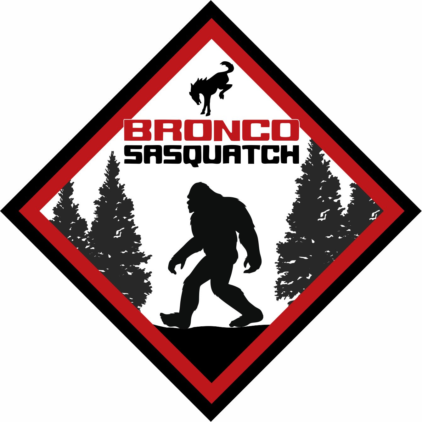 Bronco Sasquatch Yield Sign