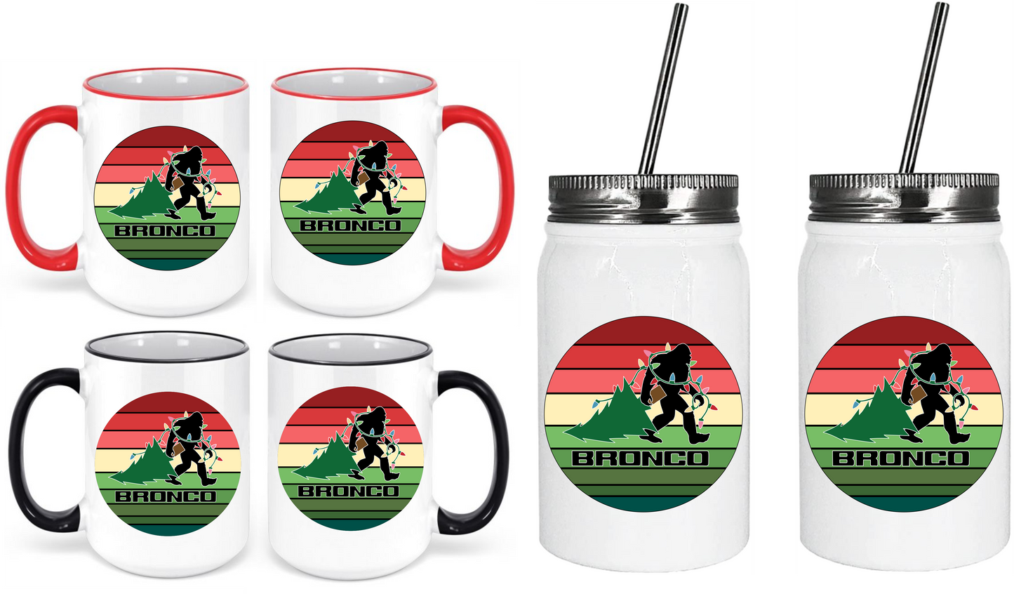 Bronco Christmas Sasquatch Drinkware