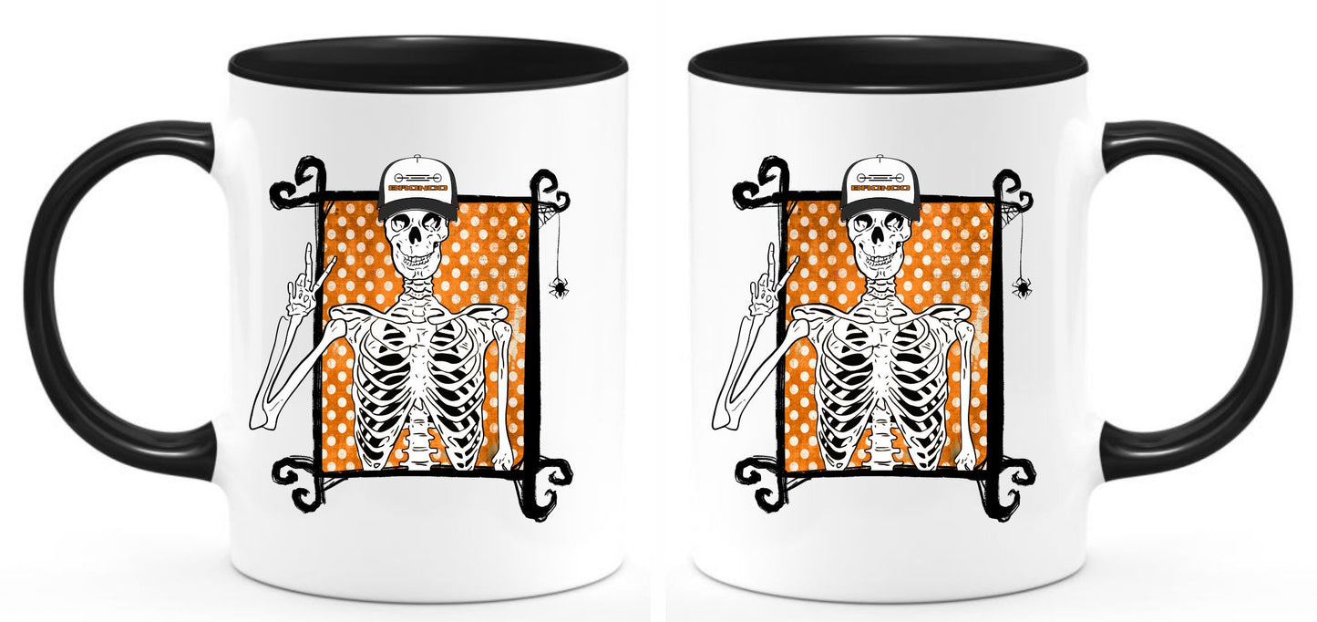 Bronco Skeleton Wearing Bronco Hat Drinkware