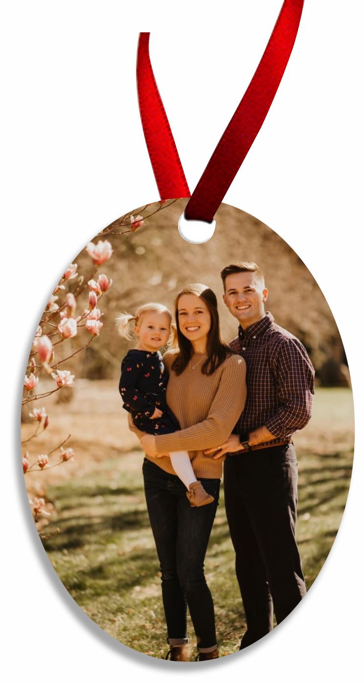 Glass Oval Photo Ornament