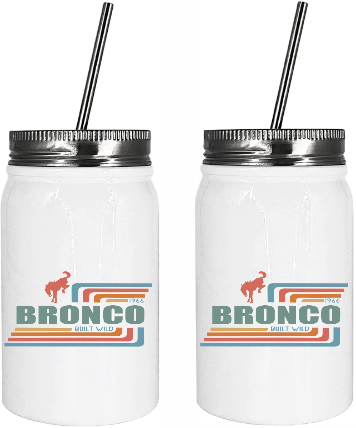 Vintage Bronco Mason Jar