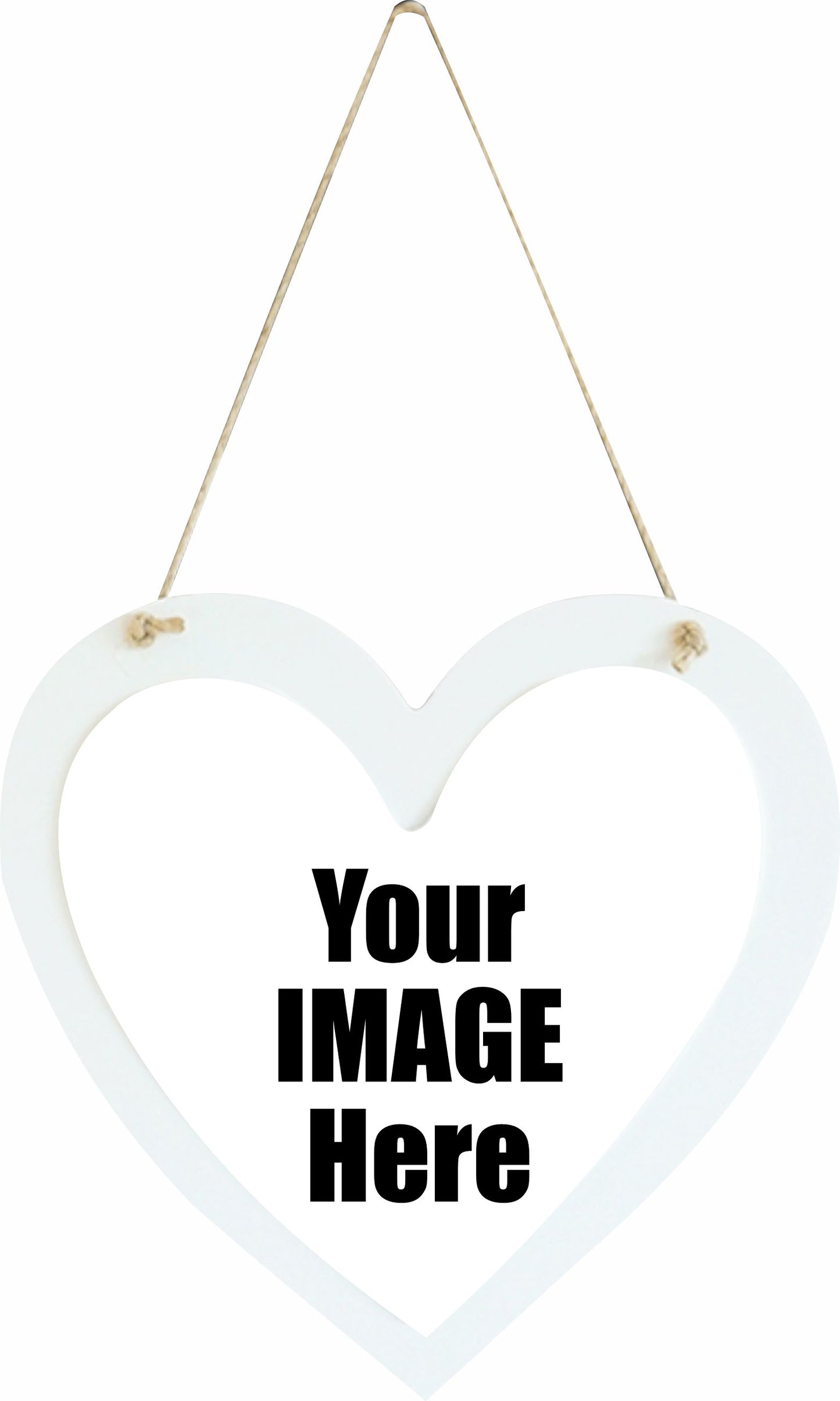 White Wood Hanging Heart