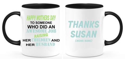 Personalized Raising kids and husband coffee mug