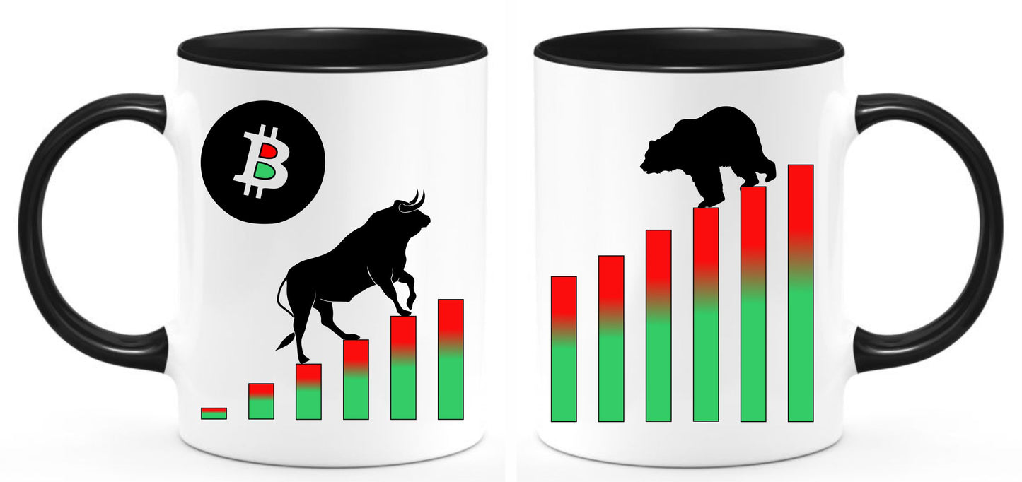 Bear and Bull coffee mug