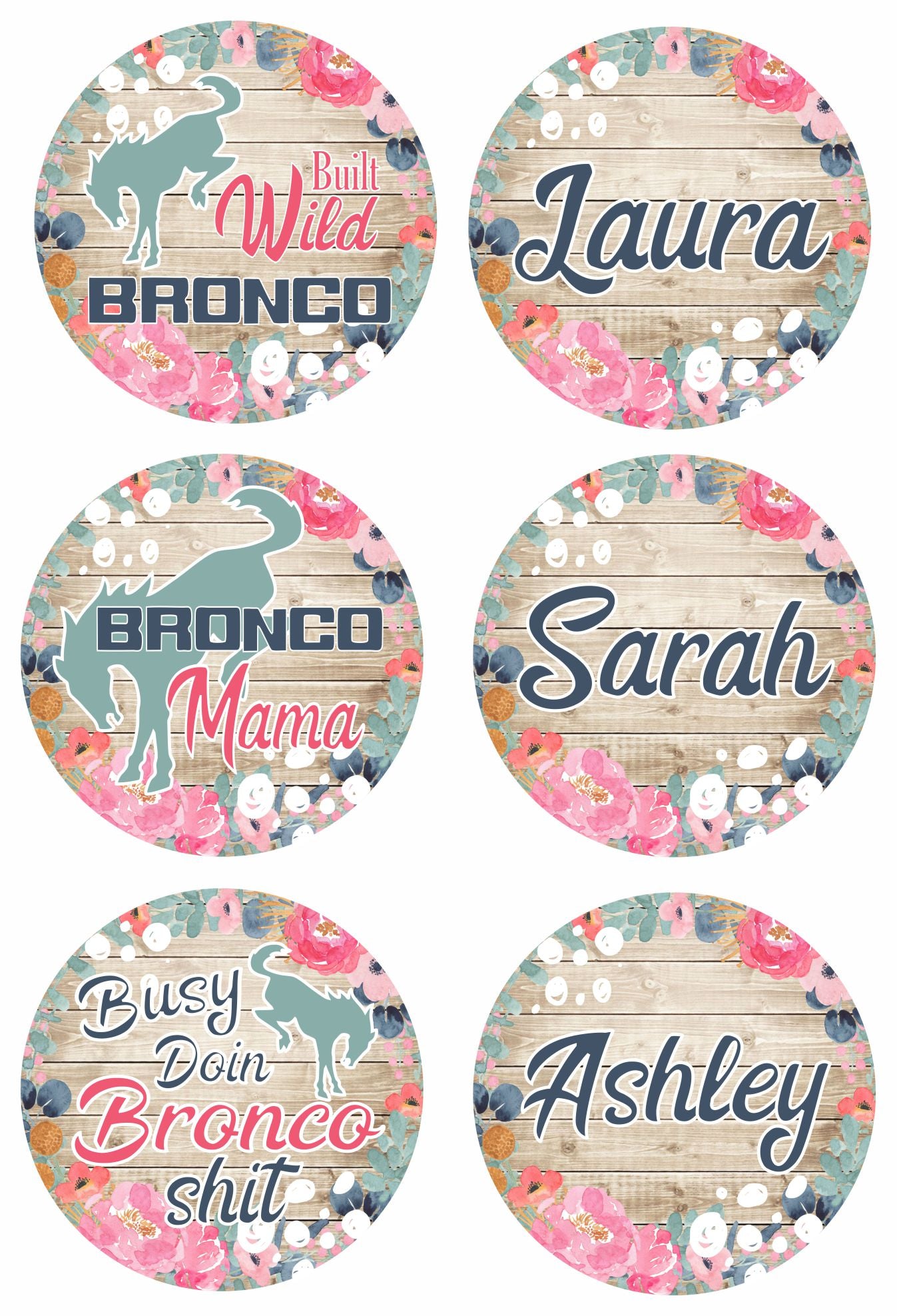 Personalized Floral Bronco Key Chain (3 styles)