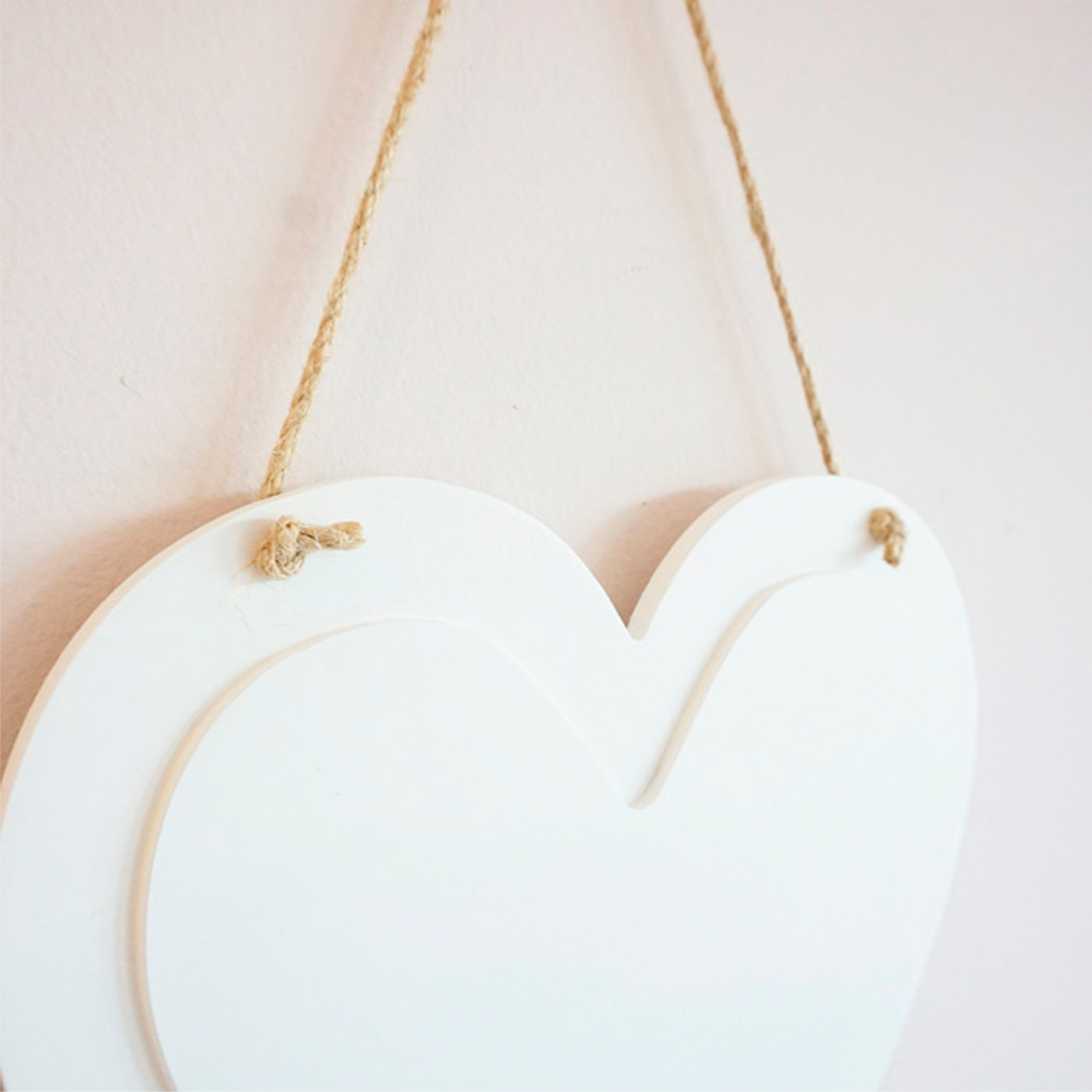 White Wood Hanging Heart