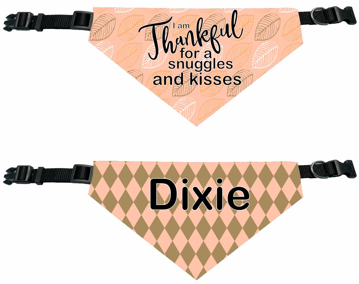 Personalized Thankful for Snuggles and Kisses Dog Bandana
