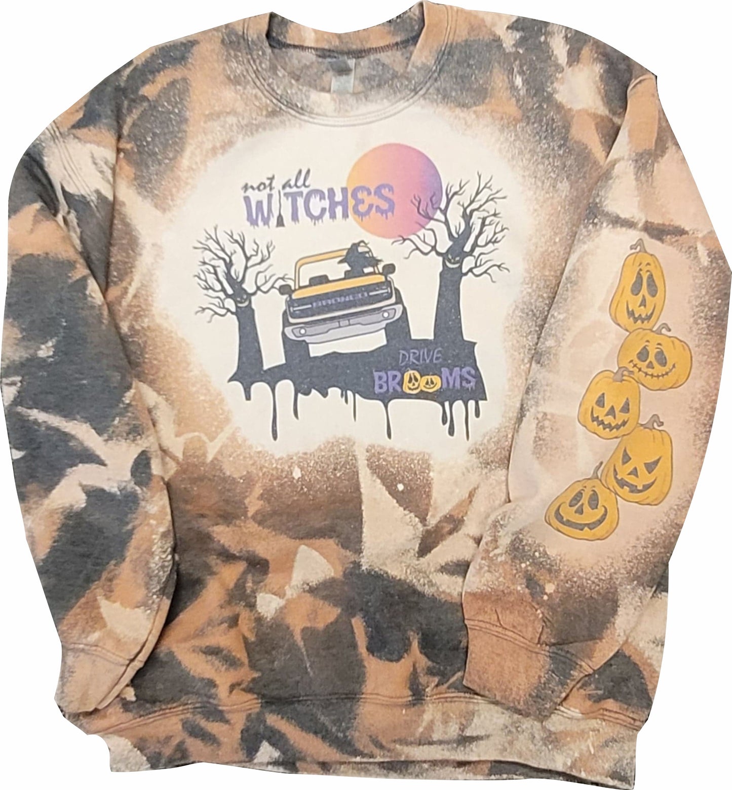 Bronco Not all Witches Drive Brooms Bleached Sweatshirt and T-shirt
